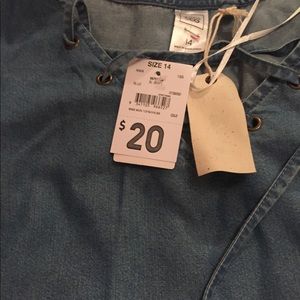 Ladies Denim Dress Pale Blue